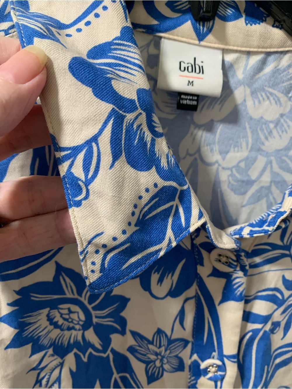 CAbi Blue and White Floral Shirt Dress - Picture 5 of 7